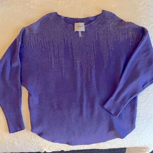 LIV Milano long sleeve round neck purple dazzling sweater size L